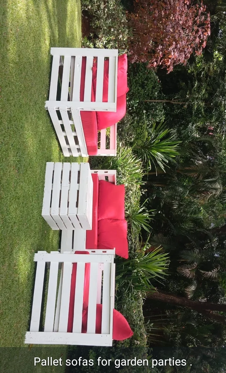 White Wooden Sofa 1 Sitter set up at a Nairobi event by Sherehe Events - photo 2
